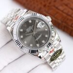 Rolex Datejust 126334 Wimbledon Slate Dial Fluted Bezel Oyster/Jubilee Bracelet 904L Steel 3235 Movement 41mm Mens Watch - Image 4