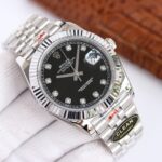 Rolex Datejust 126300 Black Dial Domed Bezel Oyster/Jubilee Bracelet 904L Steel 3235 Movement 41mm Mens Watch - Image 2