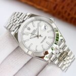 Rolex Datejust 126300 White Roman Dial Domed Bezel Oyster/Jubilee Bracelet 904L Steel 3235 Movement 41mm Mens Watch - Image 3