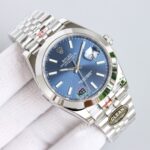 Rolex Datejust 126300 Blue Roman Dial Smooth Bezel Oyster/Jubilee Bracelet 904L Steel 3235 Movement 41mm Mens Watch - Image 2