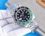 Rolex GMT Master Black Dial Green&Black Ceramic Bezel “Sprite” 904L Jubilee Bracelet 3186/3285 Movement 40mm - Image 5