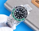 Rolex GMT Master Black Dial Green&Black Ceramic Bezel “Sprite” 904L Jubilee Bracelet 3186/3285 Movement 40mm - Image 4