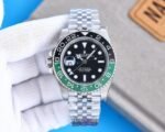 Rolex GMT Master Black Dial Green&Black Ceramic Bezel “Sprite” 904L Jubilee Bracelet 3186/3285 Movement 40mm