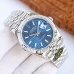 Rolex Datejust 126300 Blue Roman Dial Smooth Bezel Oyster/Jubilee Bracelet 904L Steel 3235 Movement 41mm Mens Watch - Image 3