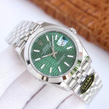 Rolex Datejust 126300 Green Fluted Motif Dial Smooth Bezel Oyster/Jubilee Bracelet 904L Steel 3235 Movement 41mm Mens Watch