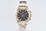 Rolex Daytona Chronograph Black Diamond Dial Yellow Gold Bezel 904L Steel&Gold Bracelet 7750/4130 Movement