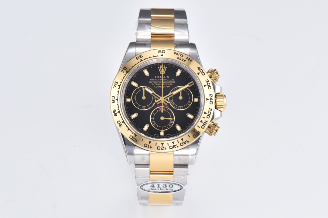 20221123_i1669208291_3881_0.jpg.jpg Rolex Daytona Chronograph Black Dial Yellow Gold Bezel 904L Steel&Gold Bracelet 7750/4130 Movement - Image 1