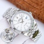 Rolex Datejust 126300 White Roman Dial Domed Bezel Oyster/Jubilee Bracelet 904L Steel 3235 Movement 41mm Mens Watch - Image 4