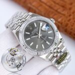 Rolex Datejust 126334 Wimbledon Slate Dial Fluted Bezel Oyster/Jubilee Bracelet 904L Steel 3235 Movement 41mm Mens Watch - Image 5