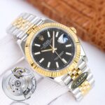 Rolex Datejust 126303 Black Dial Domed Yellow Gold Bezel Oyster/Jubilee Bracelet 904L Steel 3235 Movement 41mm Mens Watch - Image 2