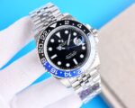Rolex GMT Master Batman Black Dial Black&Blue Ceramic Bezel Jubilee Bracelet 904L Steel 3186/3285 Movement - Image 2