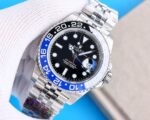 Rolex GMT Master Batman Black Dial Black&Blue Ceramic Bezel Jubilee Bracelet 904L Steel 3186/3285 Movement - Image 3