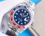 Rolex GMT Master Blue Dial Blue&Red Ceramic Bezel Oyster Bracelet 904L Steel 3186/3285 Movement - Image 7