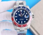 Rolex GMT Master Blue Dial Blue&Red Ceramic Bezel Oyster Bracelet 904L Steel 3186/3285 Movement - Image 2