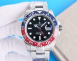 Rolex “Pepsi” GMT Master Black Dial Blue&Red Ceramic Bezel Jubilee Bracelet 904L Steel 3186/3285 Movement - Image 4