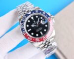Rolex “Pepsi” GMT Master Black Dial Blue&Red Ceramic Bezel Jubilee Bracelet 904L Steel 3186/3285 Movement - Image 2