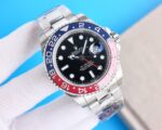 Rolex “Pepsi” GMT Master Black Dial Blue&Red Ceramic Bezel Jubilee Bracelet 904L Steel 3186/3285 Movement - Image 6