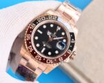 Rolex GMT Master Root Beer Black Dial Brown&Gold Ceramic Bezel Rose Gold Bracelet 904L Steel 3186/3285 Movement - Image 2