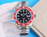 Rolex GMT Master Black Dial Red Ceramic Bezel Jubilee Bracelet 904L Steel 3186/3285 Movement