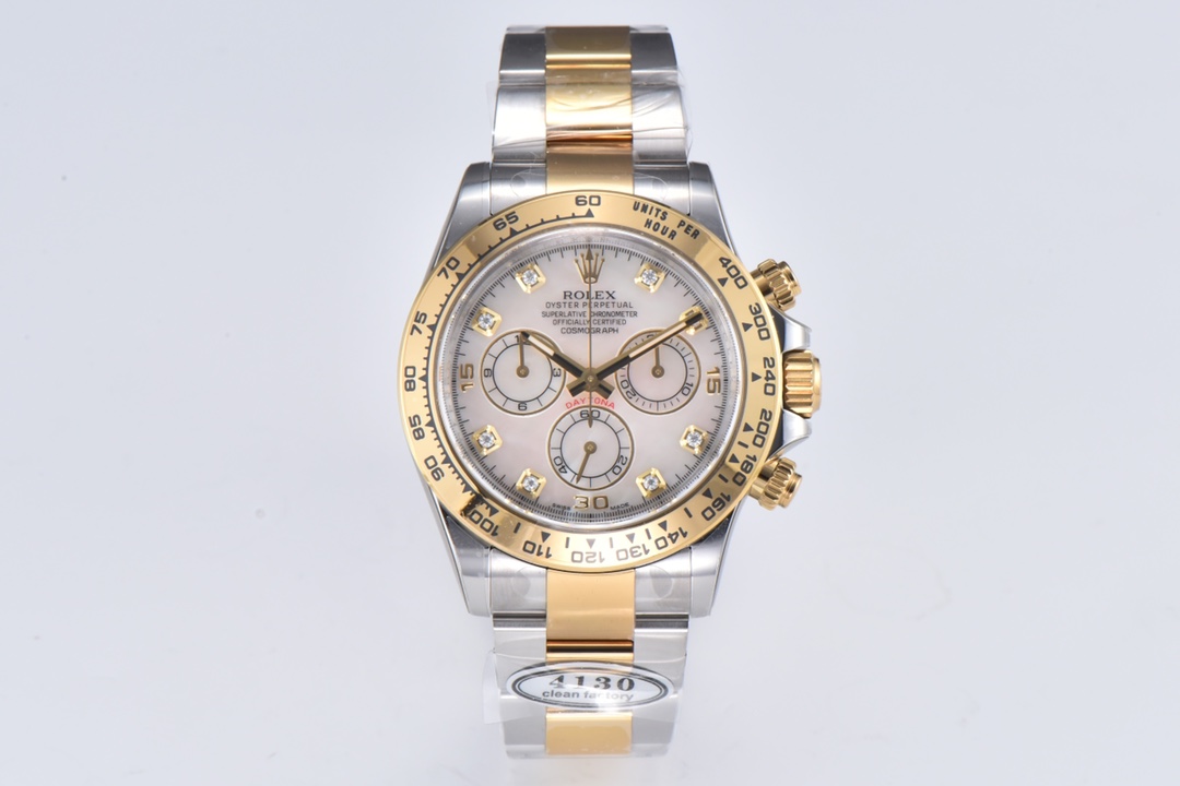 20221231_i1672439757_9712_0.jpg.jpg Rolex Daytona Chronograph White Dial Yellow Gold Bezel 904L Steel&Gold Bracelet 7750/4130 Movement - Image 1