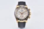 Rolex Daytona Chronograph White Dial Black Ceramic Bezel 904L Steel&Gold Case Black Rubber Strap 7750/4130 Movement