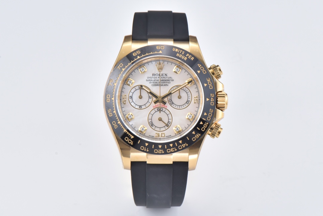 20221231_i1672439897_3262_0.jpg.jpg Rolex Daytona Chronograph White Dial Black Ceramic Bezel 904L Steel&Gold Case Black Rubber Strap 7750/4130 Movement - Image 1