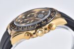 Rolex Daytona Chronograph Black Diamond Dial Black Ceramic Bezel Yellow Gold Case Black Rubber Strap 7750/4130 Movement - Image 4