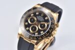 Rolex Daytona Chronograph Black Diamond Dial Black Ceramic Bezel Yellow Gold Case Black Rubber Strap 7750/4130 Movement - Image 3