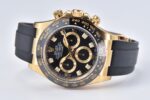 Rolex Daytona Chronograph Black Diamond Dial Black Ceramic Bezel Yellow Gold Case Black Rubber Strap 7750/4130 Movement - Image 5