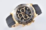 Rolex Daytona Chronograph Black Diamond Dial Black Ceramic Bezel Yellow Gold Case Black Rubber Strap 7750/4130 Movement - Image 2