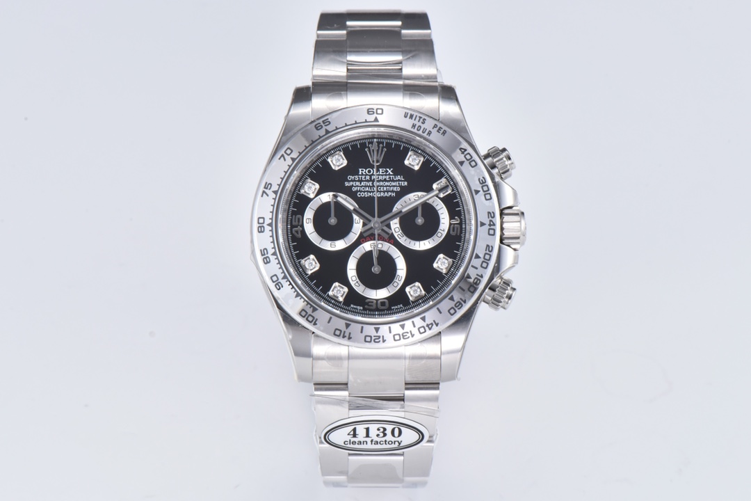 20221231_i1672440070_405_0.jpg.jpg Rolex Daytona Chronograph Black Diamond Dial Steel Bezel 904L Steel Bracelet 7750/4130 Movement - Image 1