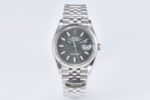Rolex Datejust 36 Grey Palm Motif Dial Fluted Bezel Jubilee Bracelet 904L Steel 3235 Movement