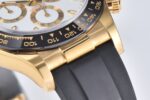 Rolex Daytona Chronograph White Dial Black Ceramic Bezel Yellow Gold Case Black Rubber Strap 7750/4130 Movement - Image 9