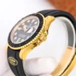 Rolex Yacht Master 40mm Black Dial 904L Steel Yellow Gold Case Oysterflex Rubber Strap 1:1 Best Edition 2836/3235 Movement - Image 2