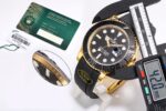 Rolex Yacht Master 40mm Black Dial 904L Steel Yellow Gold Case Oysterflex Rubber Strap 1:1 Best Edition 2836/3235 Movement - Image 6