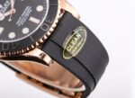 Rolex Yacht Master 40mm Black Dial 904L Steel Rose Gold Case Oysterflex Rubber Strap 1:1 Best Edition 2836/3235 Movement - Image 2