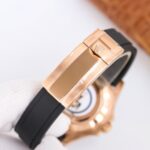 Rolex Yacht Master 40mm Black Dial 904L Steel Rose Gold Case Oysterflex Rubber Strap 1:1 Best Edition 2836/3235 Movement - Image 8