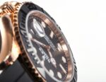 Rolex Yacht Master 40mm Black Dial 904L Steel Rose Gold Case Oysterflex Rubber Strap 1:1 Best Edition 2836/3235 Movement - Image 3