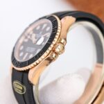 Rolex Yacht Master 40mm Black Dial 904L Steel Rose Gold Case Oysterflex Rubber Strap 1:1 Best Edition 2836/3235 Movement - Image 4