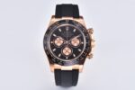 Rolex Daytona Chronograph Black Dial Black Ceramic Bezel 904L Steel&Rose Gold Case Black Rubber Strap 7750/4130 Movement