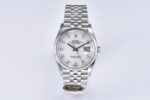 Rolex Datejust 36 White Mica Diamond Dial Fluted Bezel Jubilee Bracelet 904L Steel 3235 Movement
