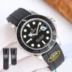 Rolex Yacht Master 40mm Black Dial 904L Steel 1:1 Best Edition Oysterflex Rubber Strap 2836/3235 Movement - Image 9