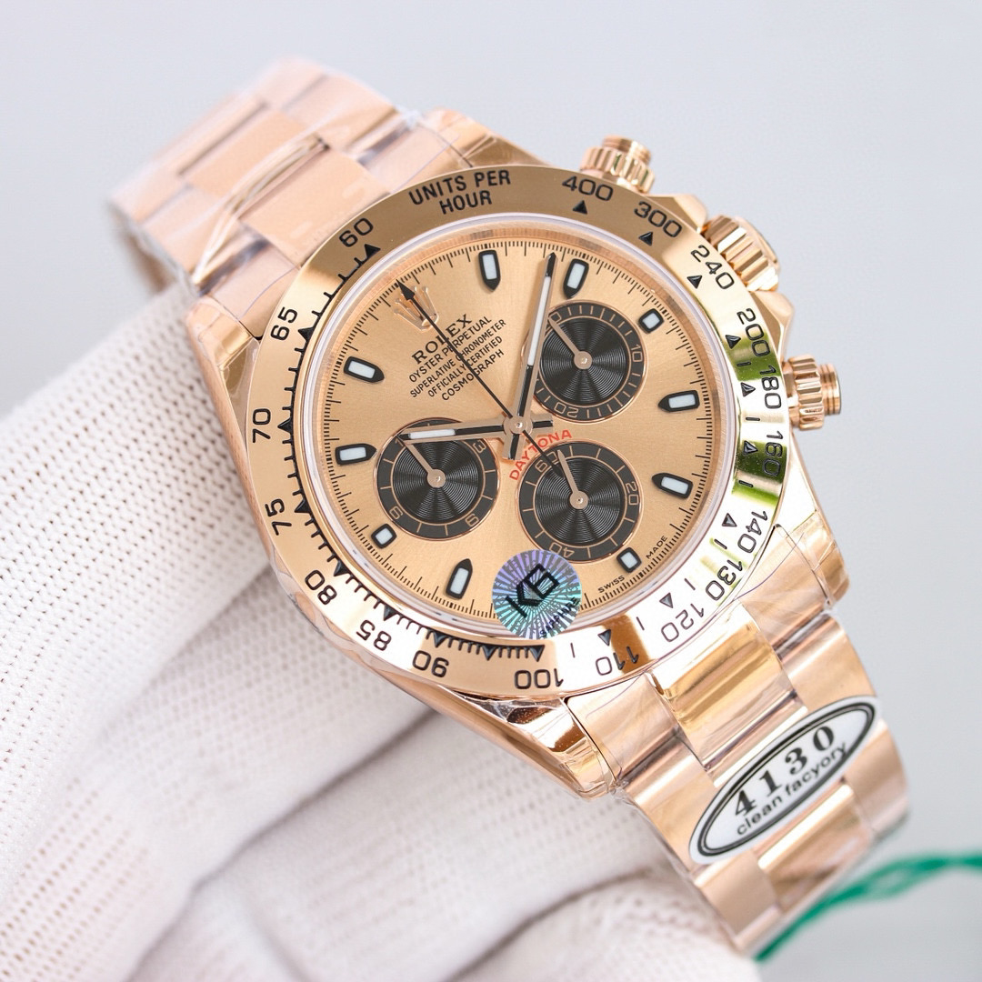 IMG_0444.jpg Rolex Daytona Chronograph Rose Gold Dial Rose Gold Bezel 904L Steel&Full Rose Gold Case&Bracelet 7750/4130 Movement - Image 1