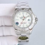 Rolex Yacht Master 40mm White Dial 904L Steel 1:1 Best Edition Oyster Bracelet 2836/3235 Movement