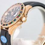 Rolex Yacht Master 40mm Black Dial Diamonds Bezel 904L Steel Rose Gold Case Oysterflex Rubber Strap 1:1 Best Edition 2836/3235 Movement - Image 5