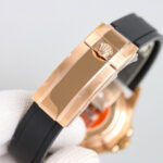 Rolex Yacht Master 40mm Black Dial Diamonds Bezel 904L Steel Rose Gold Case Oysterflex Rubber Strap 1:1 Best Edition 2836/3235 Movement - Image 9