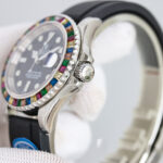 Rolex Yacht Master 40mm Black Dial Diamonds Bezel 904L Steel Case Oysterflex Rubber Strap 1:1 Best Edition 2836/3235 Movement - Image 3