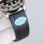 Rolex Yacht Master 40mm Black Dial Diamonds Bezel 904L Steel Case Oysterflex Rubber Strap 1:1 Best Edition 2836/3235 Movement - Image 5