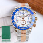 Rolex Yacht Master II 44mm White Dial Blue Ceramic Bezel 904L Steel With Rose Gold 1:1 Best Edition 7750 Movement