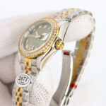 Rolex Lady Datejust 28mm Green Roman Dial Diamond Bezel Jubilee Bracelet 904L Steel&Yellow Gold 2761 Movement - Image 3